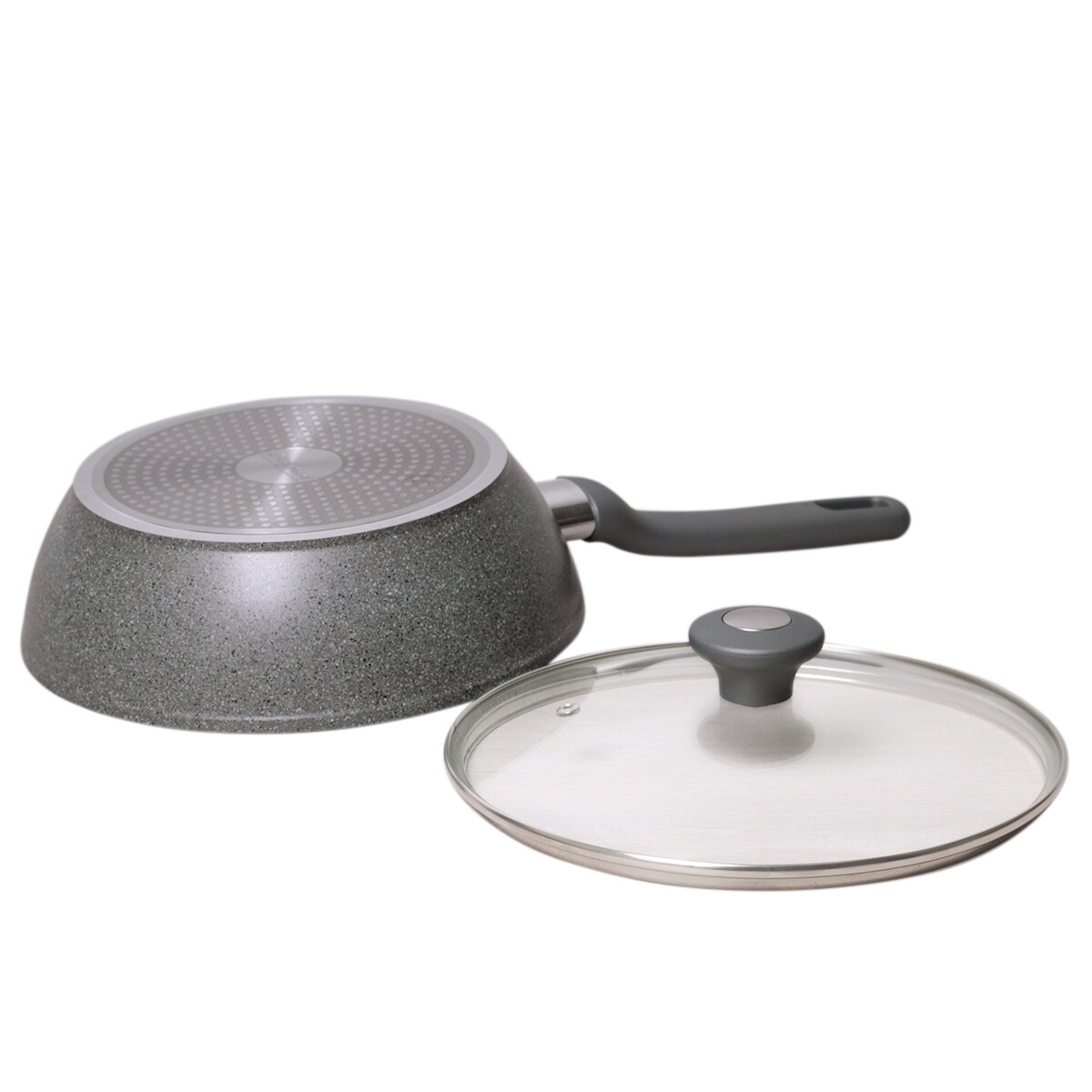 Patelnia głęboka wok granitowa 24cm z pokrywką indukcja KAMILLE