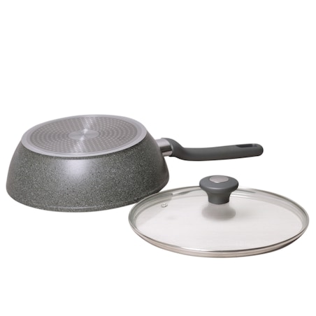 Patelnia głęboka wok granitowa 24cm z pokrywką indukcja KAMILLE