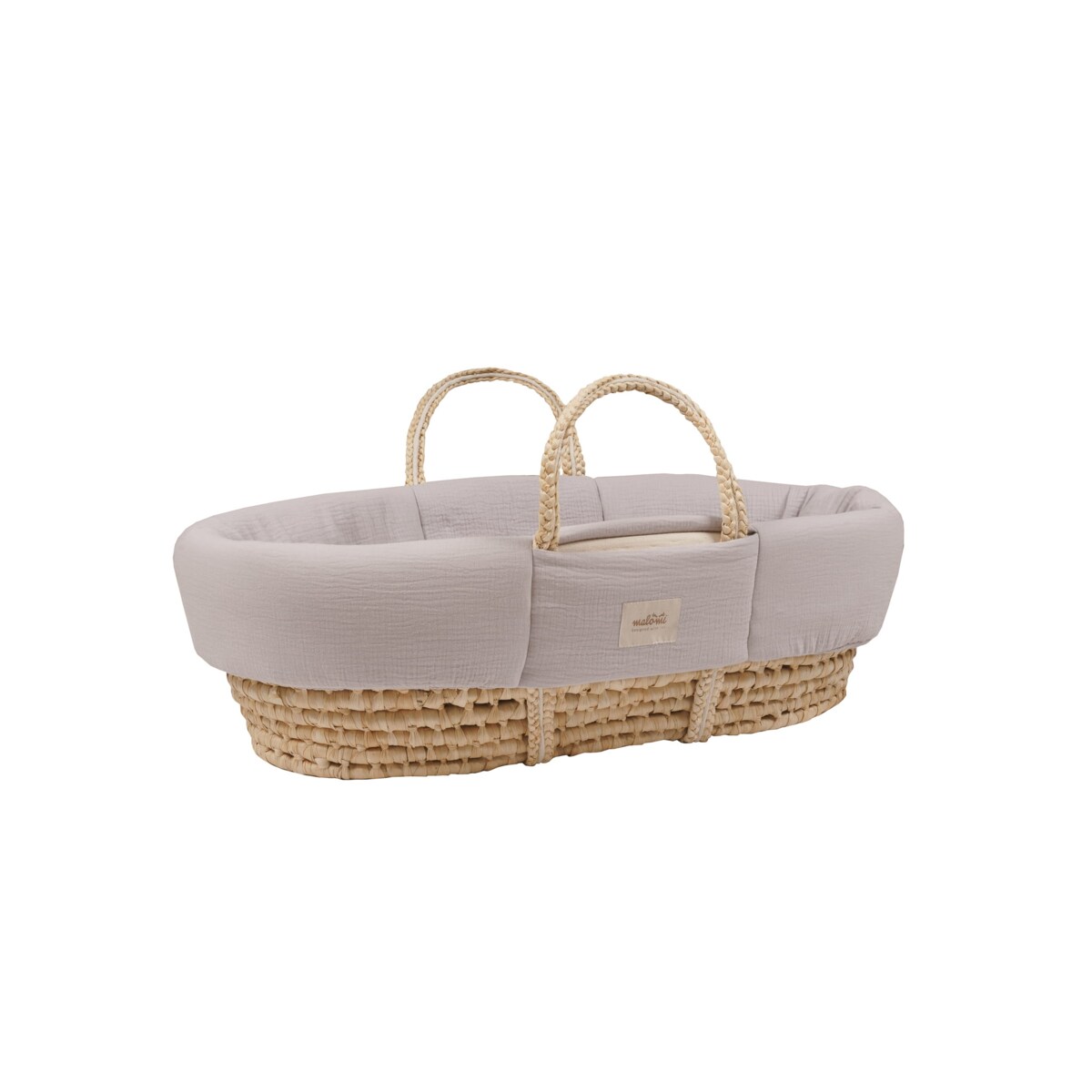 Wyściółka muślinowa do kosza mojżesza grey