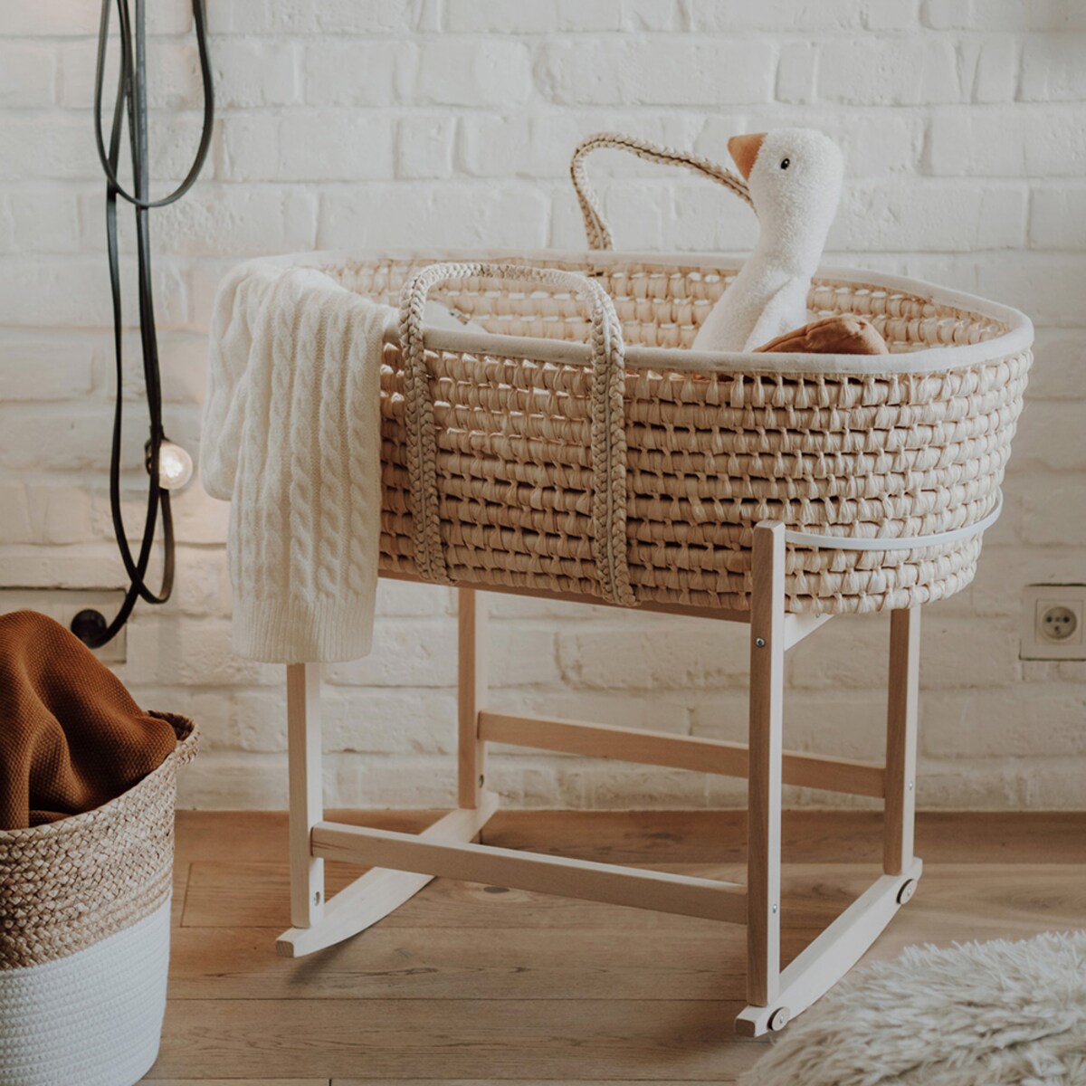 Bujak na kosz Happy Moses - RockingBaby Stand naturalny