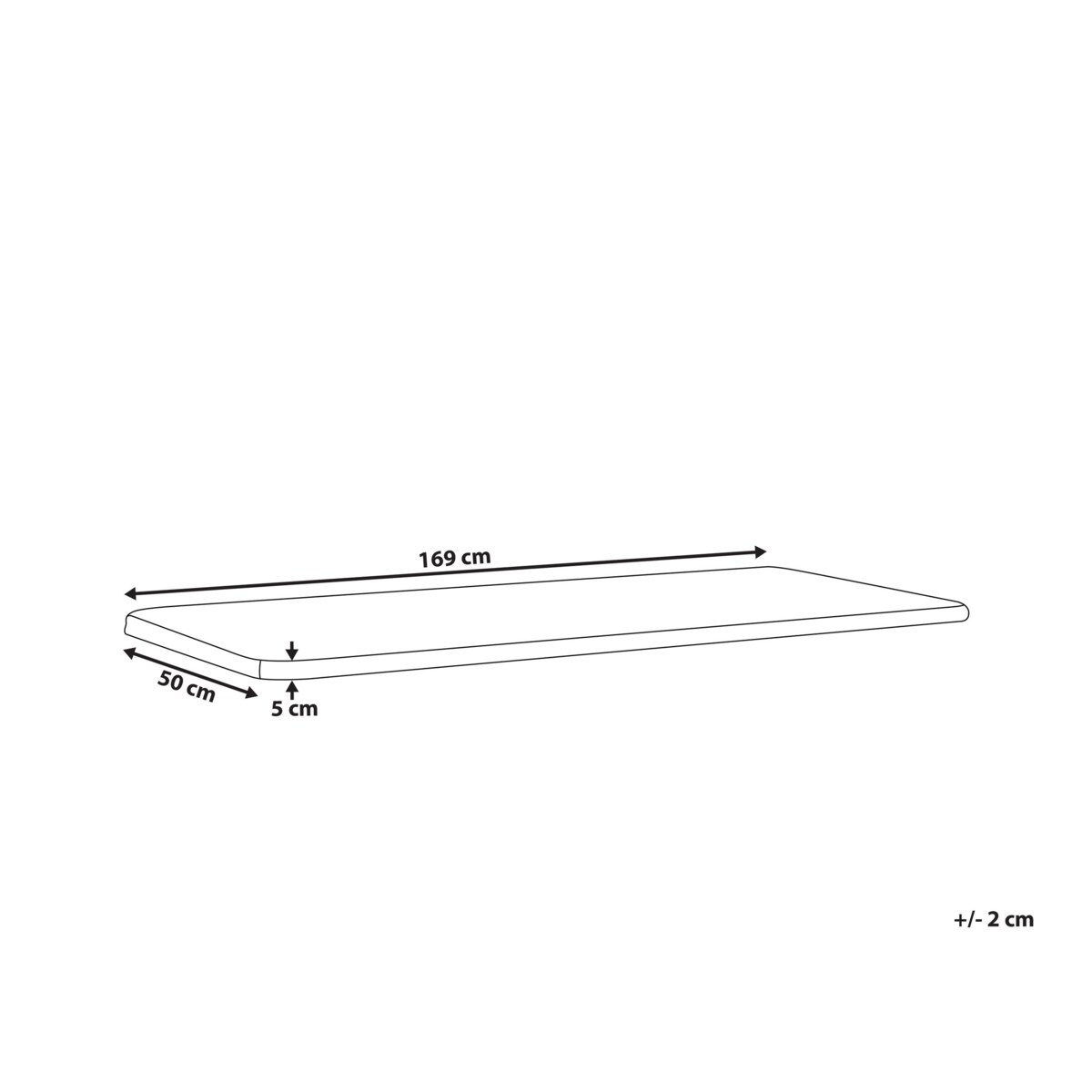 Poduszka na ławkę ogrodową VIVARA 169 x 50 cm Biały