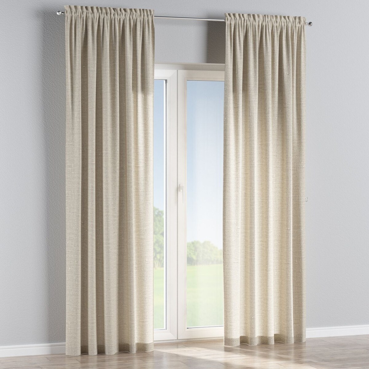 Zasłona na kanale z grzywką 1 szt. 130x260 naturalny len