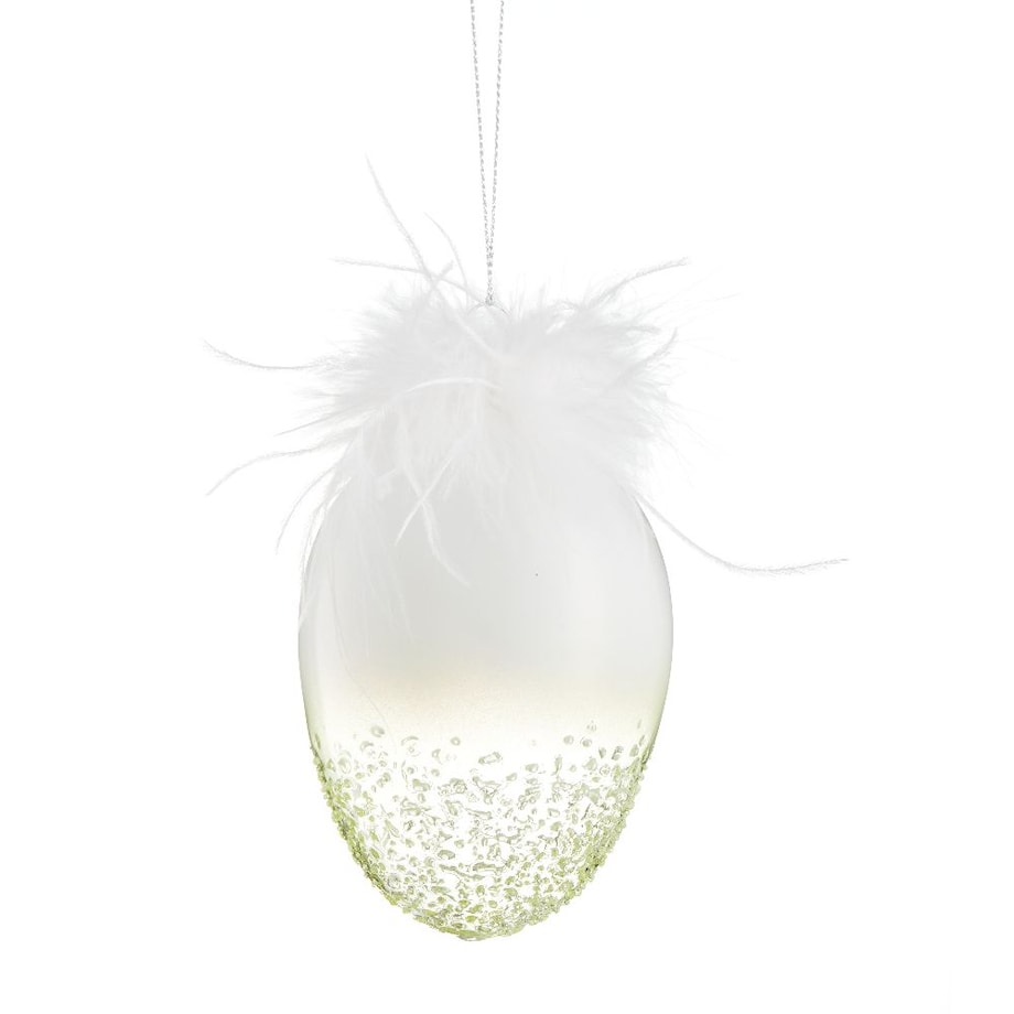 VILLA ITALIA Bombka szklana jajko z piórami 12 cm