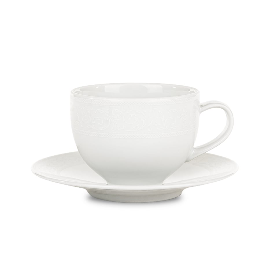 Komplet filiżanek 6os. (12el.) AMELIA BIAŁA KORONKA