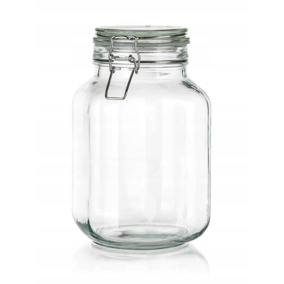 4x Słoik hermetyczny z klipsem szklany na przetwory ogórki weki 2 L soki