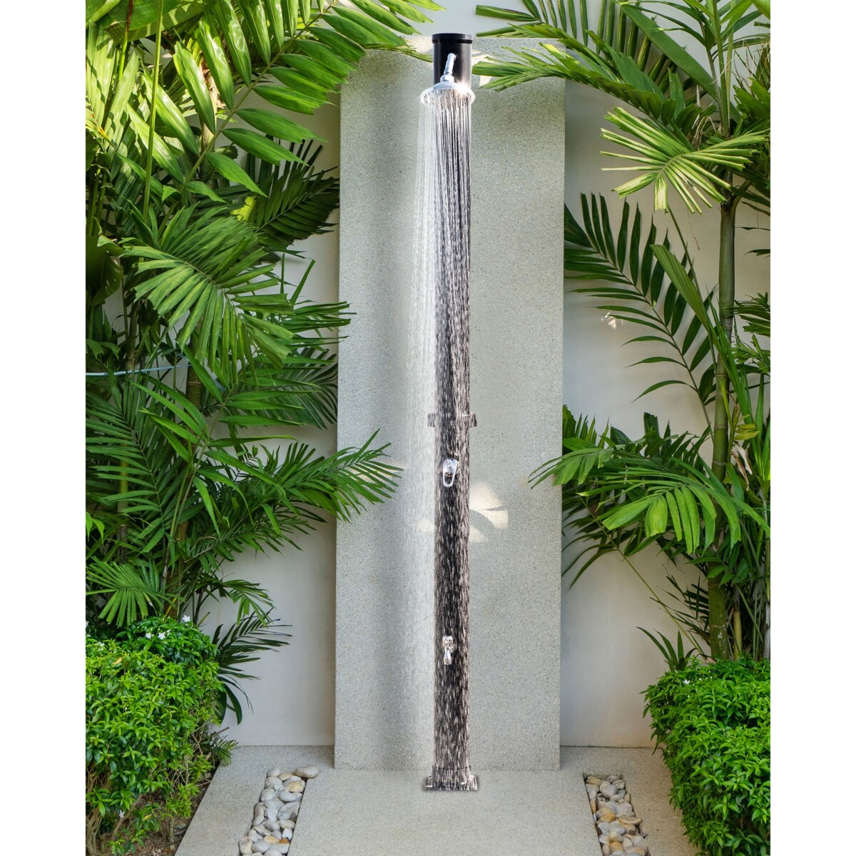 Prysznic ogrodowy solarny wolnostojący ELQUI Czarny