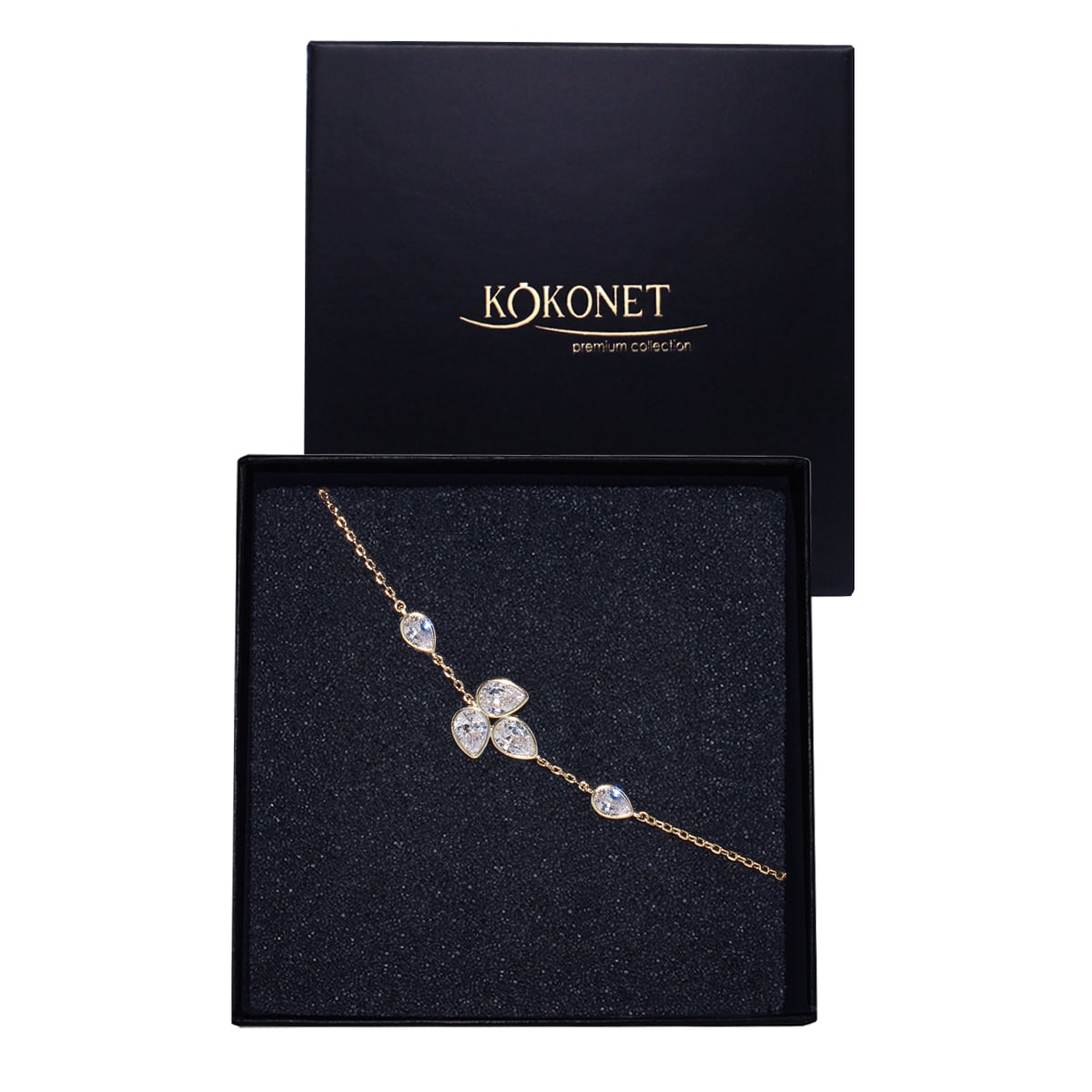 Bransoletka regulowana złota unikat z łezkami ELEGANCKA delikatna lekka