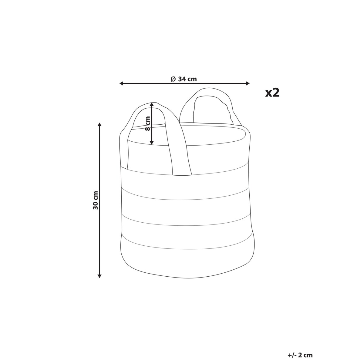 Zestaw 2 koszy jutowych beżowy z czarnym GEREDE