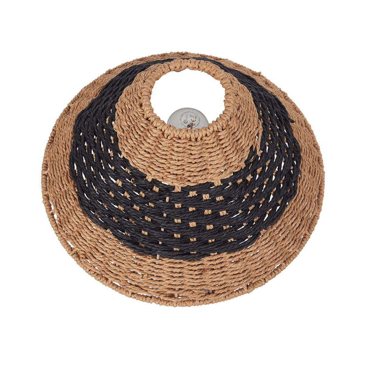 Lampa stołowa pleciona beżowa z czarnym MOMBA