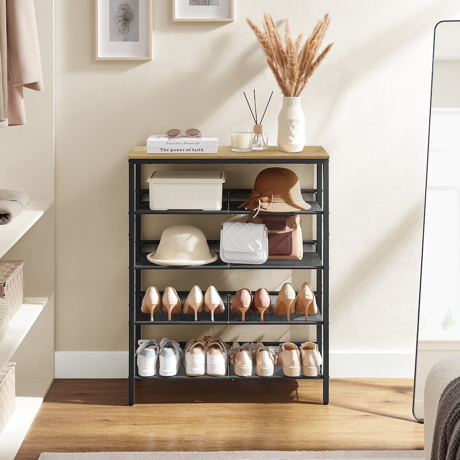 Szafka Na Buty w stylu loftowym dąb Artisan, czarny