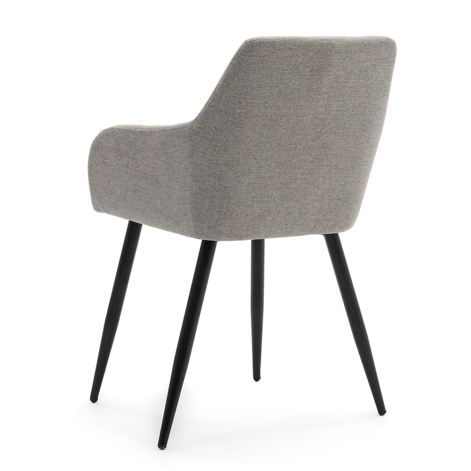 Krzesło nowoczesne tapicerowane NORDI szare na czarnych nogach