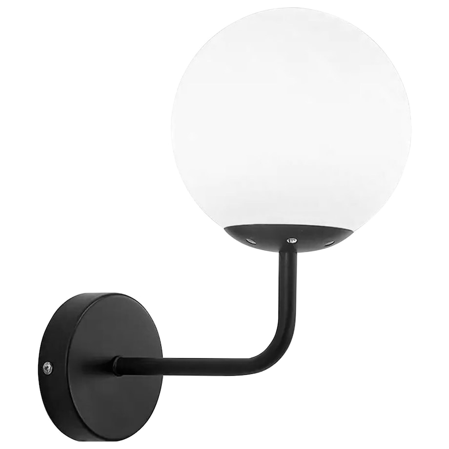 Kinkiet G095-1W Czarny Biały, Szkło, Metal