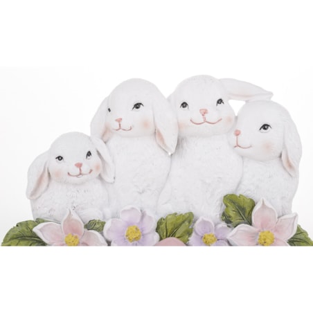 Dekoracja - 4 wesołe króliczki z pisankami 14,5x19x6 cm