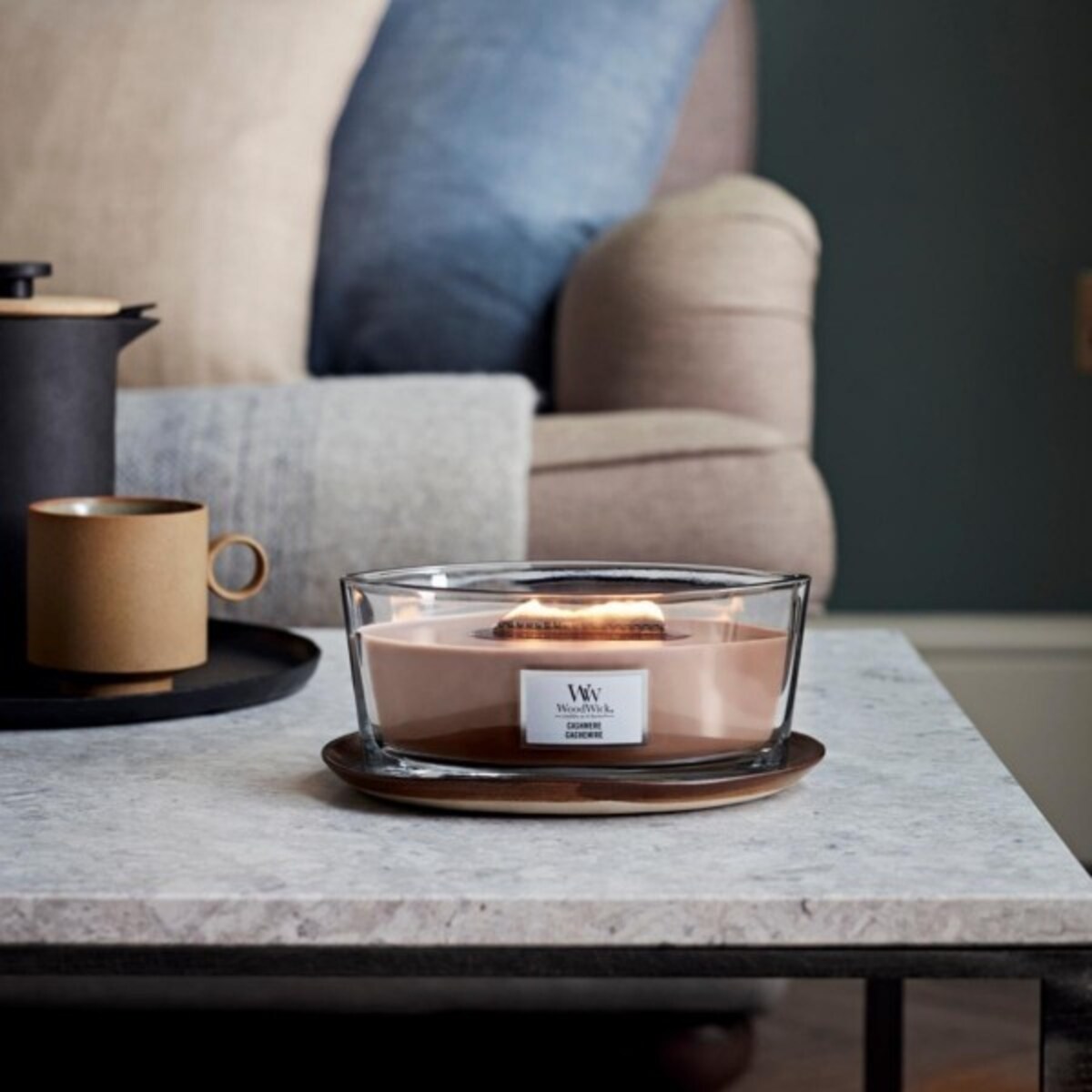 WoodWick świeca Elipsa CASHMERE