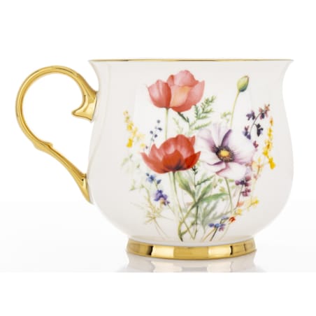 Kubek porcelanowy baryłka 430 ml z pudełkiem 9x13,5x10 cm BALERO-5 dwa czerwone maki
