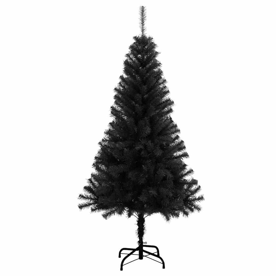 vidaXL Sztuczna choinka ze stojakiem, czarna, 150 cm, PVC