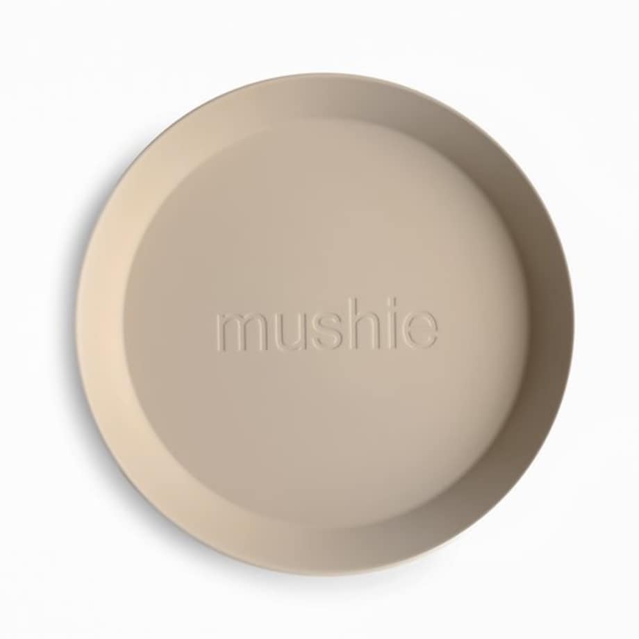 Mushie Talerzyki dla dzieci okrągłe 2-pak Vanilla