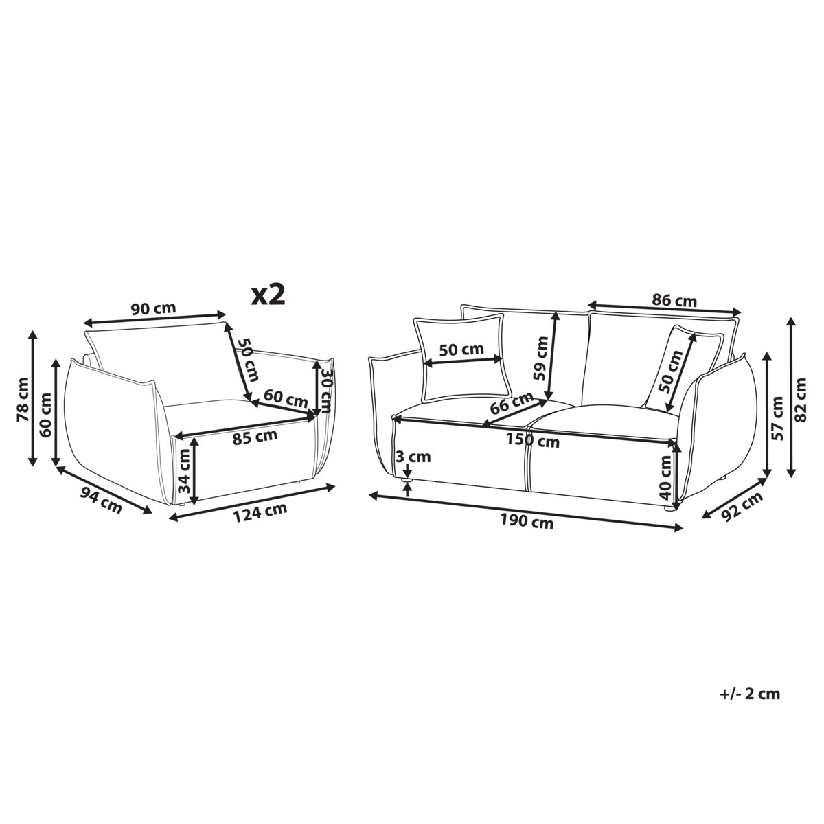 Komplet wypoczynkowy dla 5 osób KUNES  Jasnobeżowy