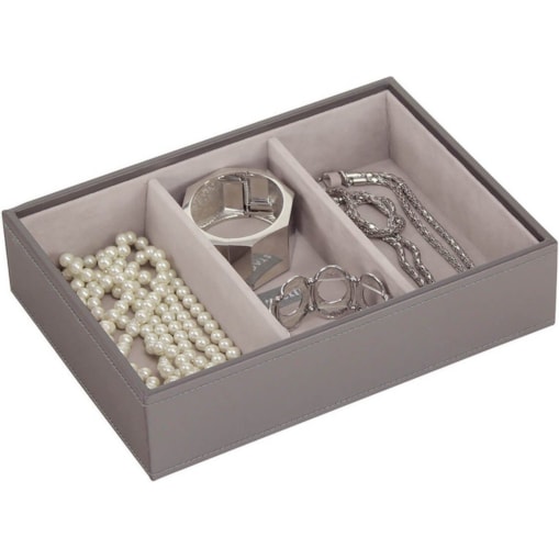Szkatułka na biżuterię Stackers 3 komorowa classic szaro-beżowa