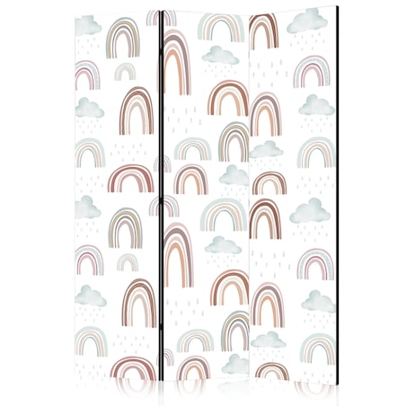 Parawan dwustronny Dla dzieci 135x172 cm 3-częściowy biały