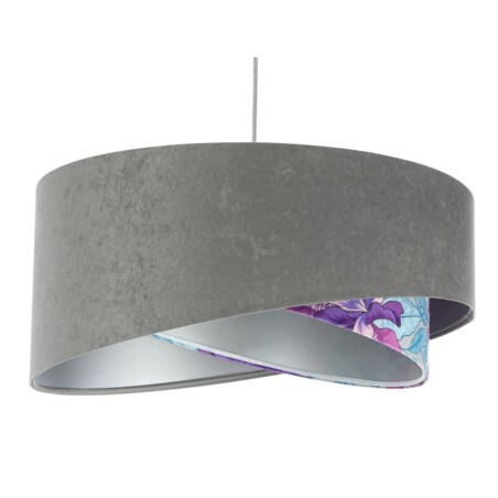 Lampa wisząca GRAY FLOWER szara/srebrna