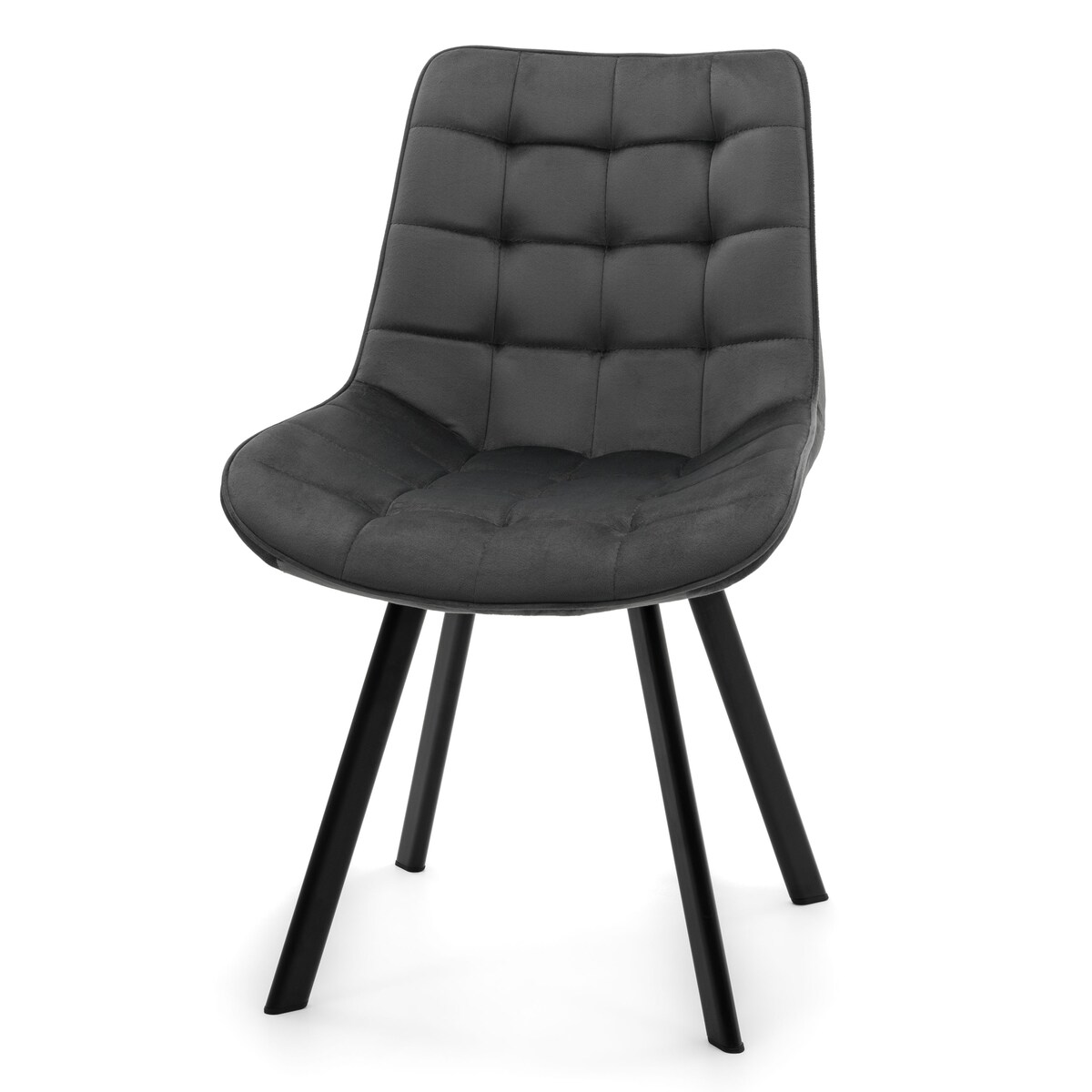 KRZESŁO TAPICEROWANE WELUROWE DO SALONU JADALNI GLAMOUR SZARE TORI