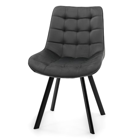 KRZESŁO TAPICEROWANE WELUROWE DO SALONU JADALNI GLAMOUR SZARE TORI