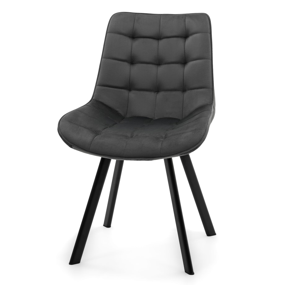 KRZESŁO TAPICEROWANE WELUROWE DO SALONU JADALNI GLAMOUR SZARE TORI