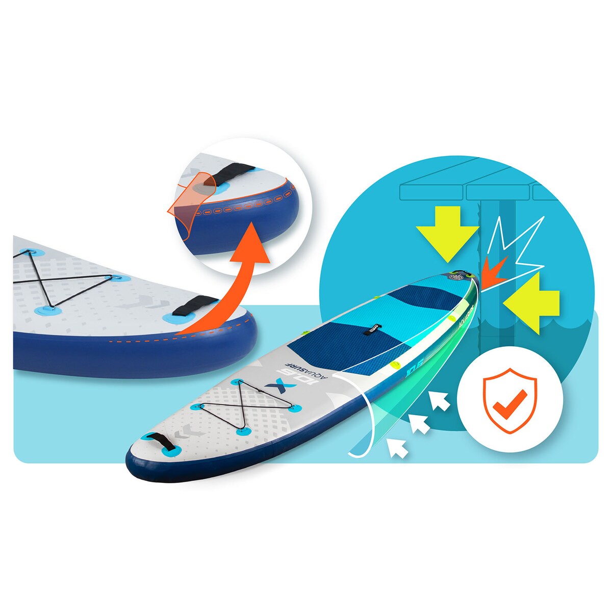 Deska SUP do pływania Neo-Sport stand up paddle Aquasurf 320cm pompowana zestaw