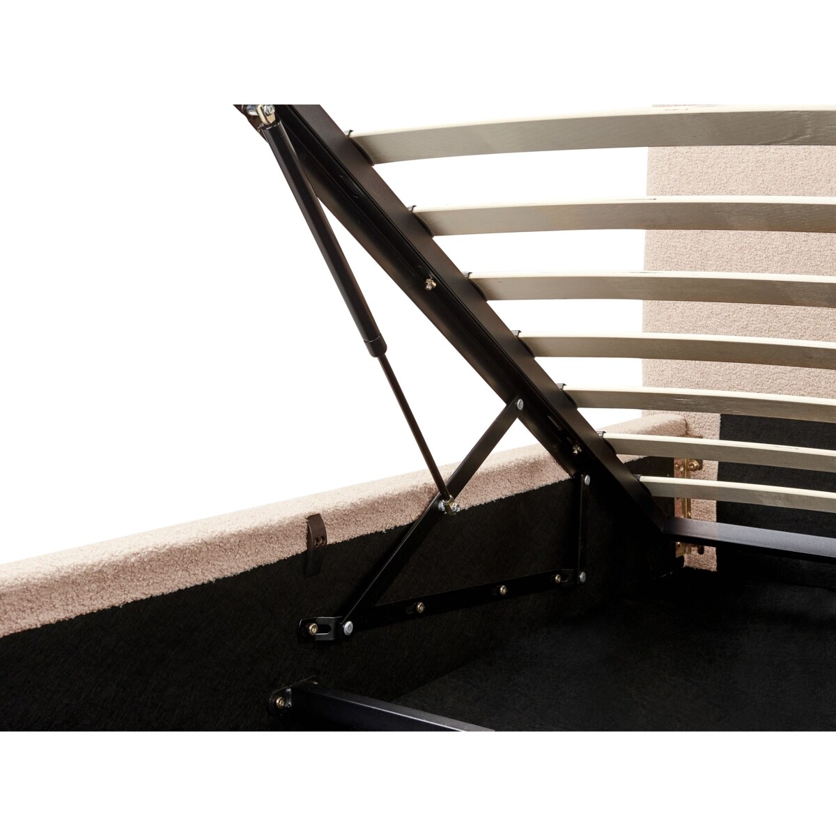 Łóżko z pojemnikiem Boucle BLAGNAC 180 x 200 cm Jasnobeżowy