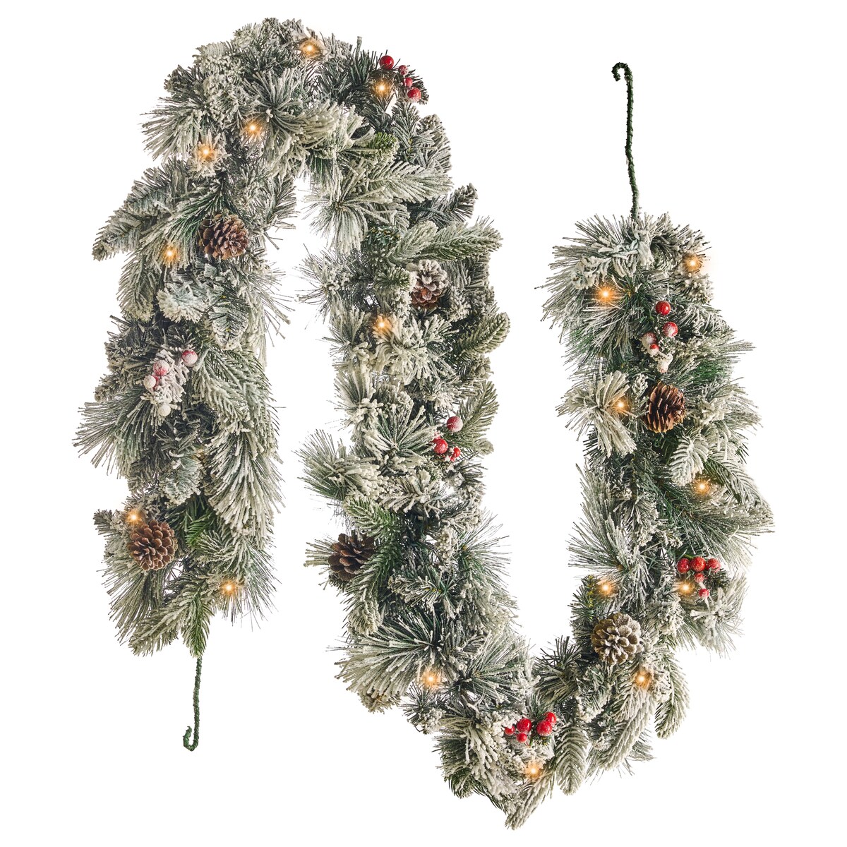 Ośnieżona świąteczna girlanda LED WHITEHORN 180 cm Biały