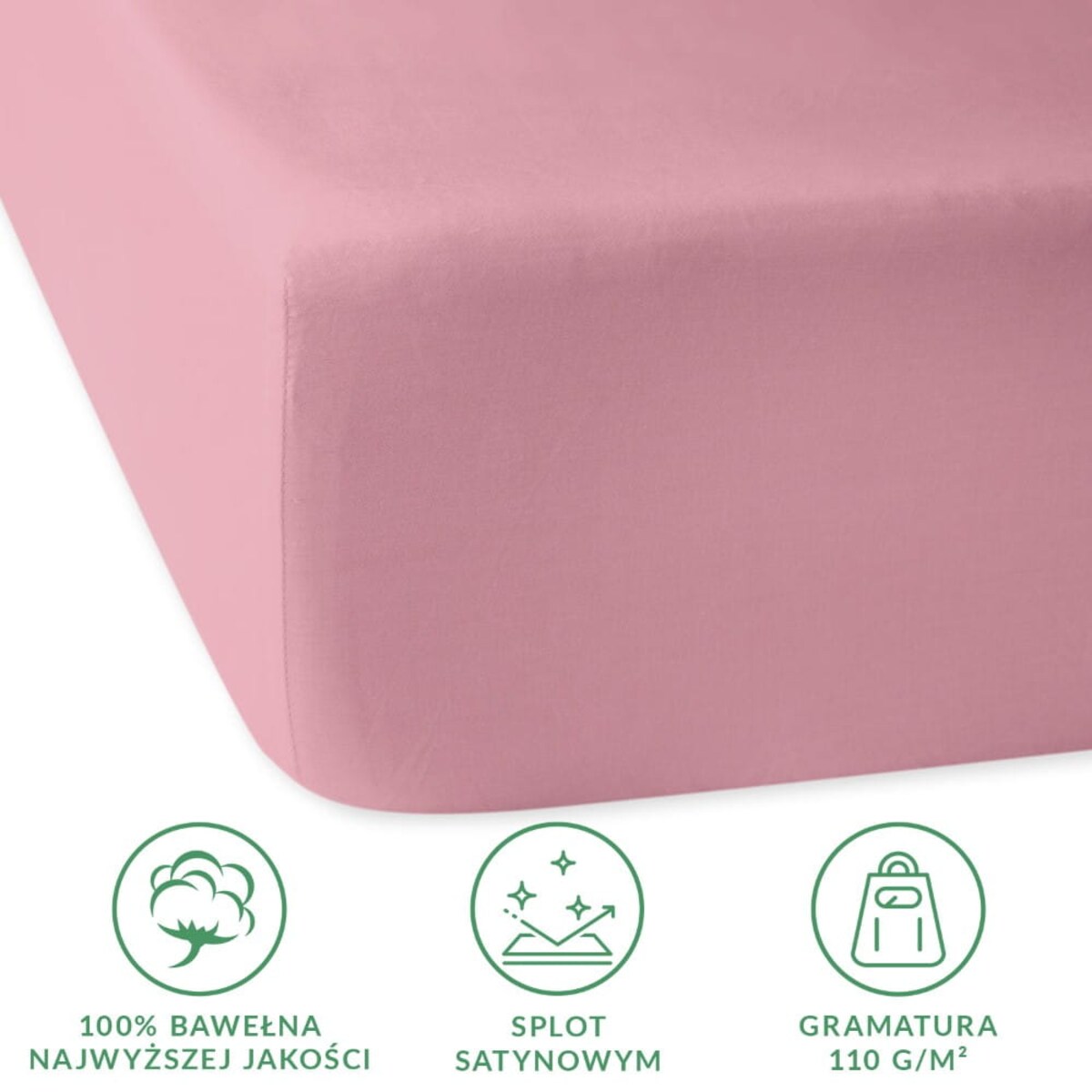 Prześcieradło satynowe z gumką wrzosowe 220 x 200 cm