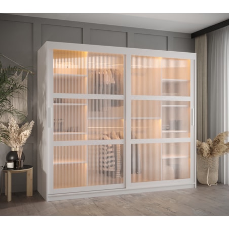 Szafa przesuwna Garderoba FLUTES 200 biały