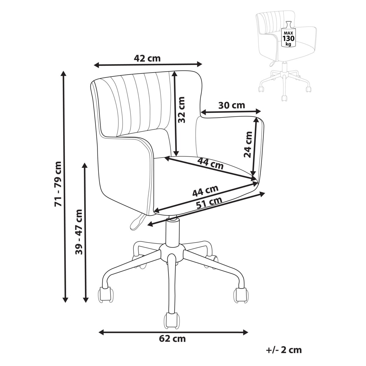 Krzesło obrotowe SANILAC Boucle Beżowy