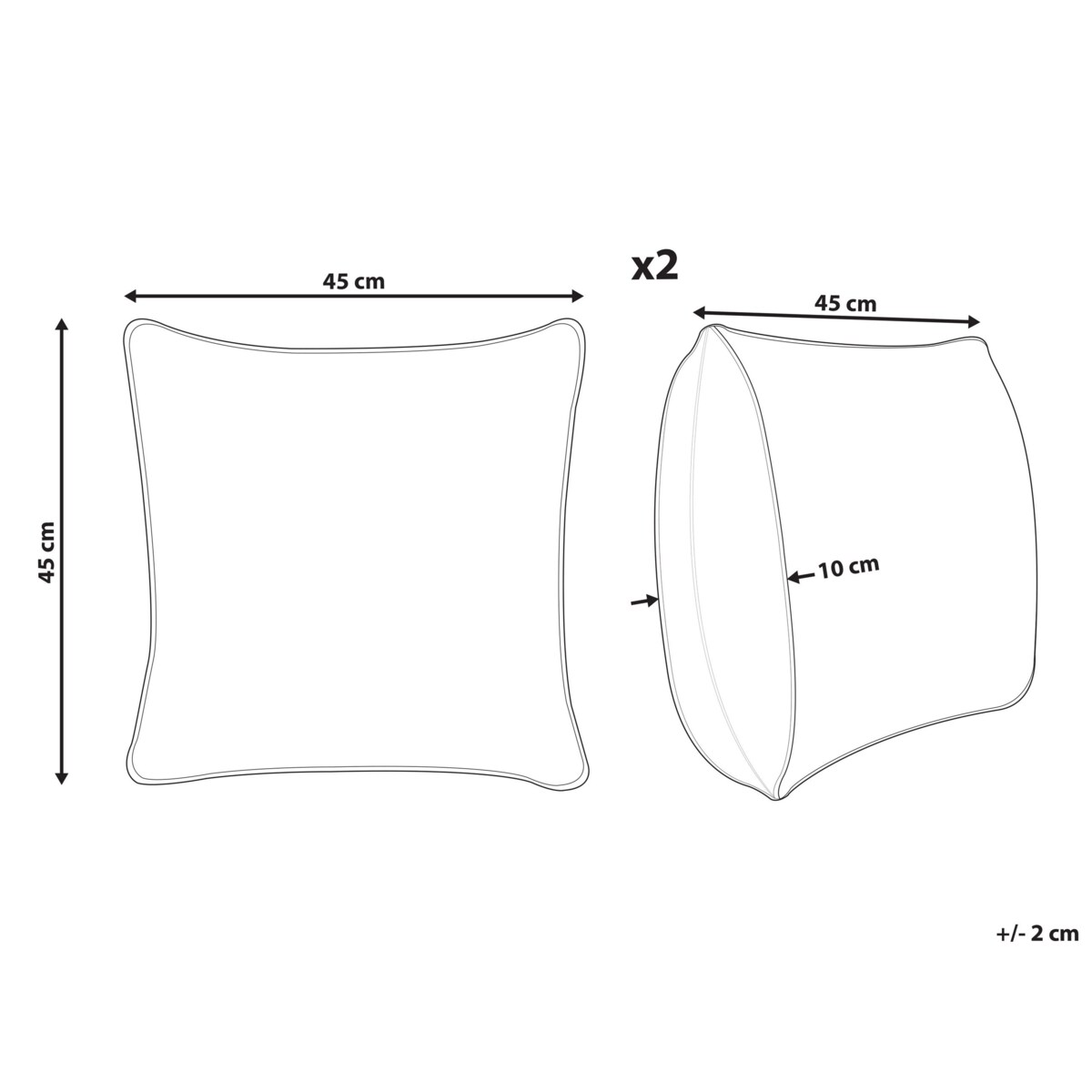 2 poduszki ogrodowe w tygrysy 45 x 45 cm wielokolorowe ARENZANO