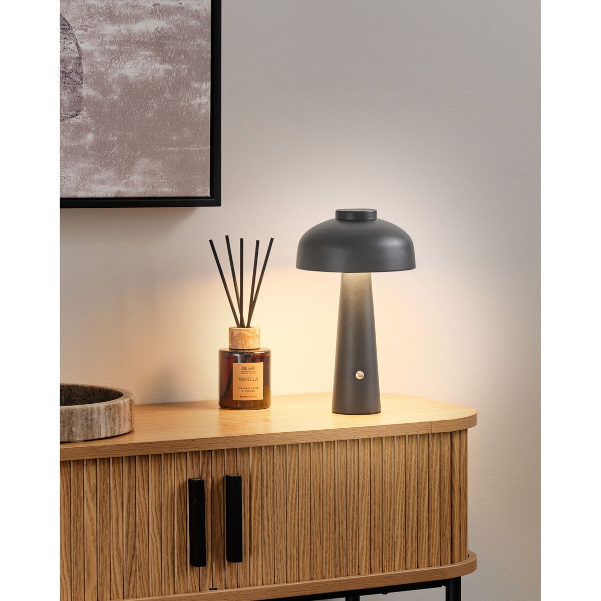 Bezprzewodowa lampa stołowa LED AGUSAN Ze ściemniaczem Metal Czarny