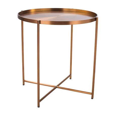 Okrągły stolik kawowy Moon ST-DP-F80-COP Step do salonu miedziany, Step Into Design