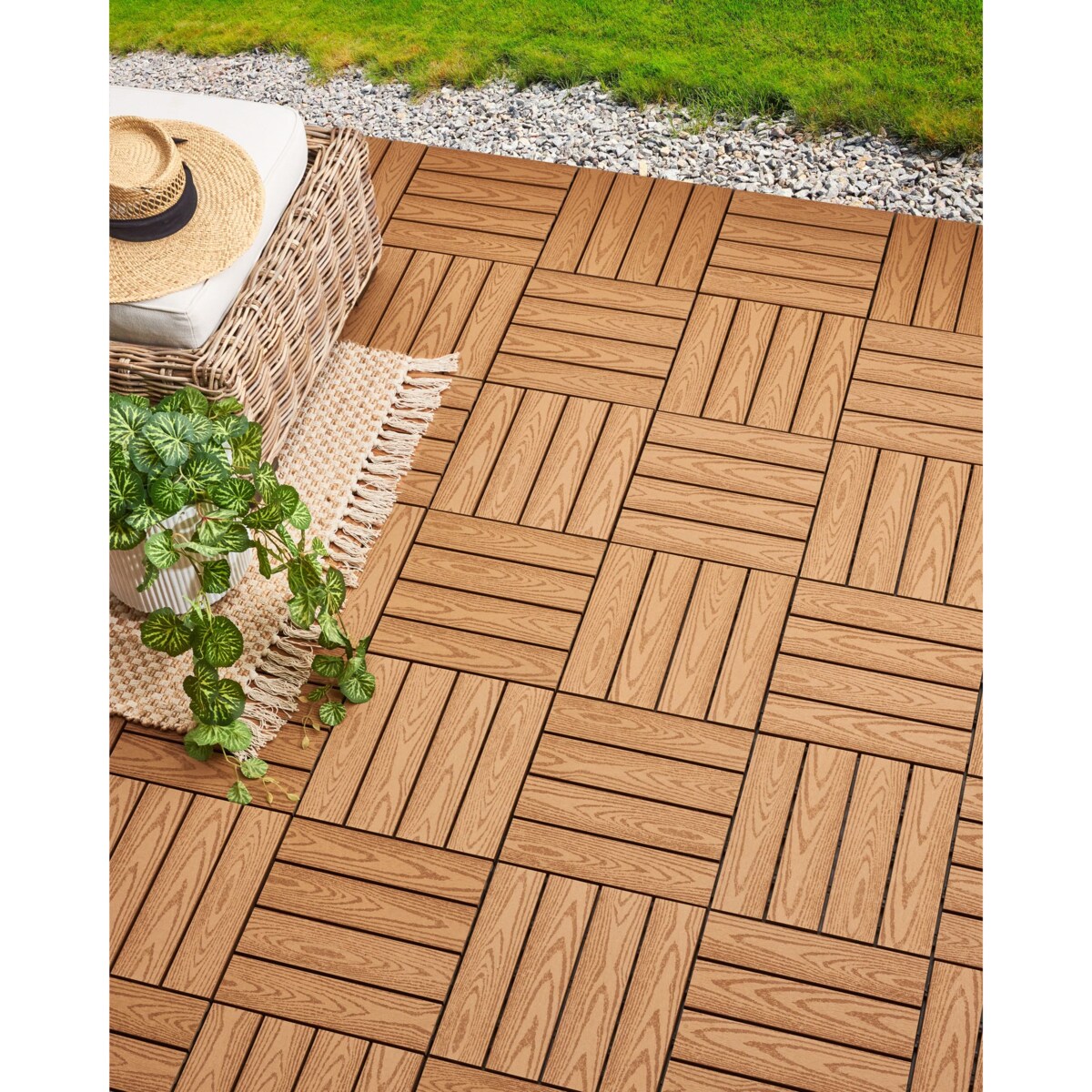 Płytki tarasowe ATESSA Kompozyt WPC Jasnobrązowy