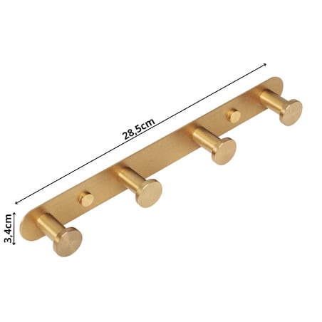 Wieszak na ubrania ścienny złoty do przedpokoju łazienki kuchni