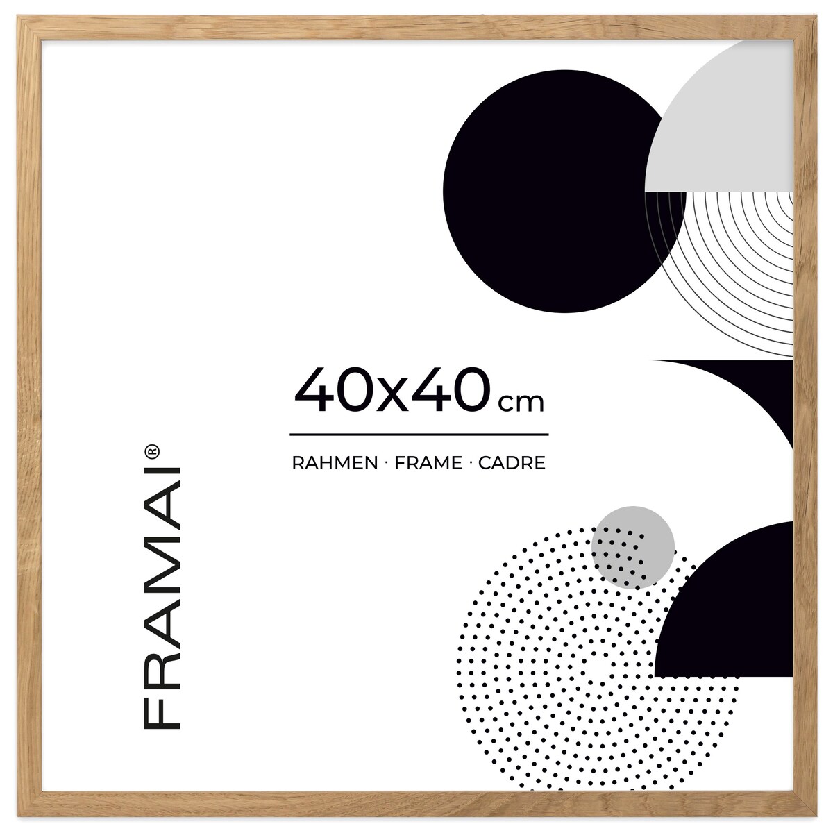 Ramka na zdjęcia 40x40 cm ramka drewniana dębowa naturalna foto ramka z litego drewna dębowego kwadratowa OAK FRAMAI