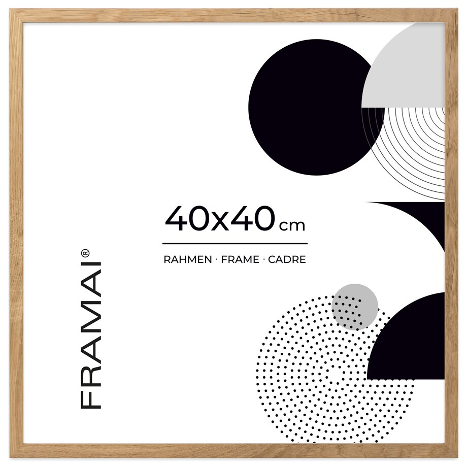 Ramka na zdjęcia 40x40 cm ramka drewniana dębowa naturalna foto ramka z litego drewna dębowego kwadratowa OAK FRAMAI