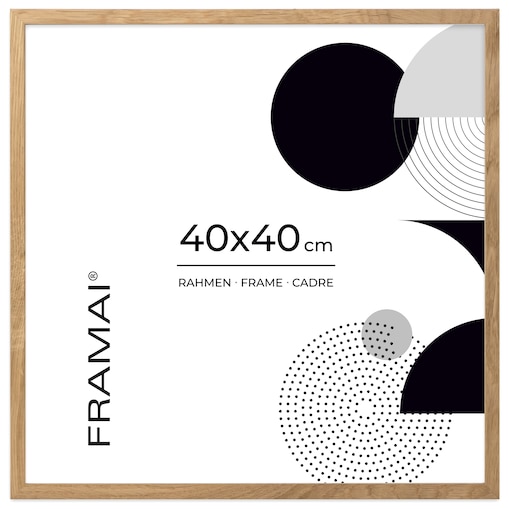 Ramka na zdjęcia 40x40 cm ramka drewniana dębowa naturalna foto ramka z litego drewna dębowego kwadratowa OAK FRAMAI