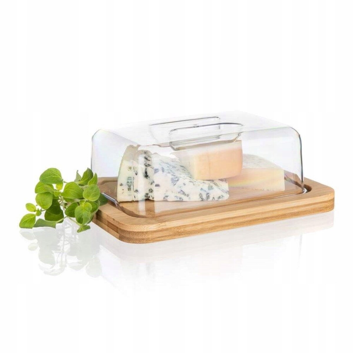 MASELNICZKA pojemnik na masło jedzenie podstawa bambusowa box prezent dekor