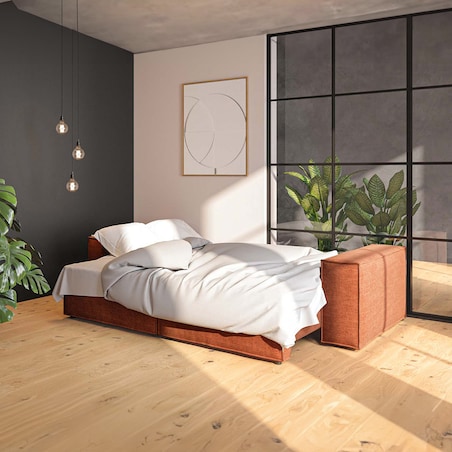 Melow 3-osobowa rozkładana sofa - pomarańczowa