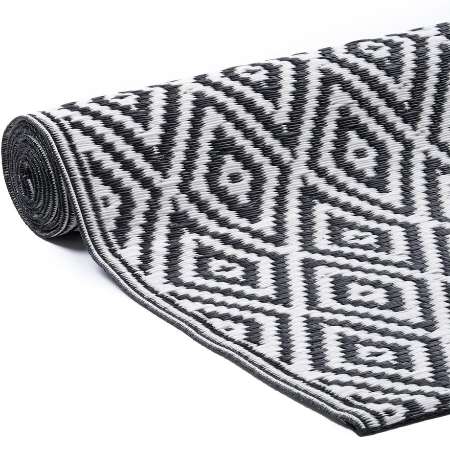 Dywan zewnętrzny tkany na płasko 120x170 cm e-floor romby szary