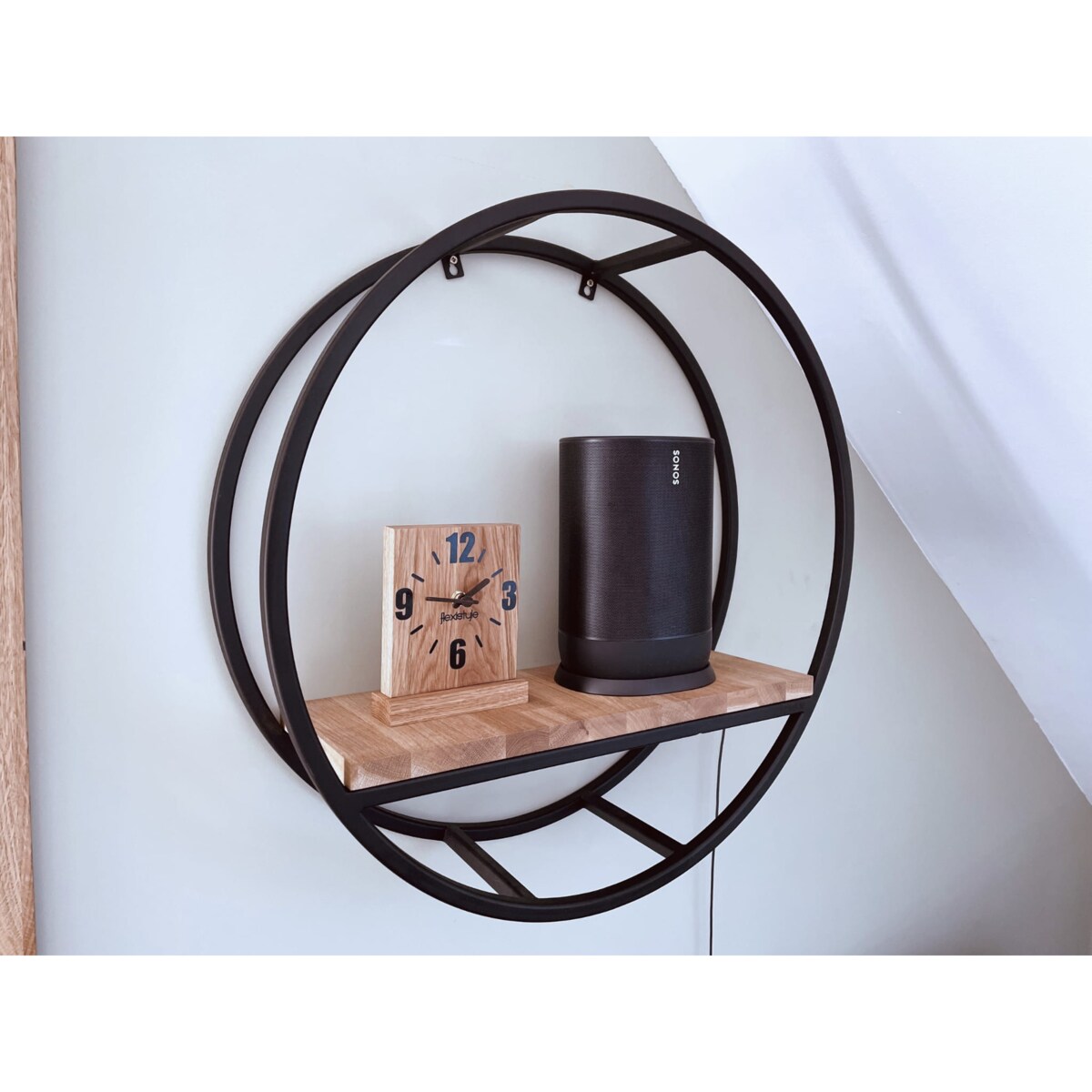 Zegar stojący czarny drewniany Square Oak