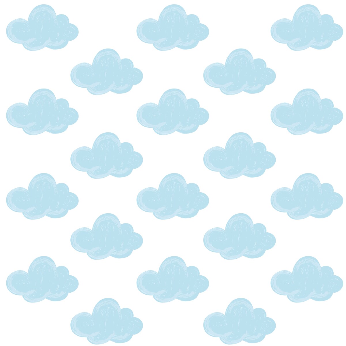 Naklejki Ścienne Dla Dzieci Niebieskie Chmurki Chmury Styl Boho Zestaw 120x60cm