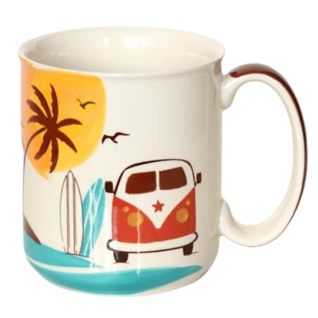 Kubek z uchwytem SUNSET 450ml - ręcznie malowany na kawę herbatę z letnim motywem, upominek prezent dla faceta mężczyzny kobiety