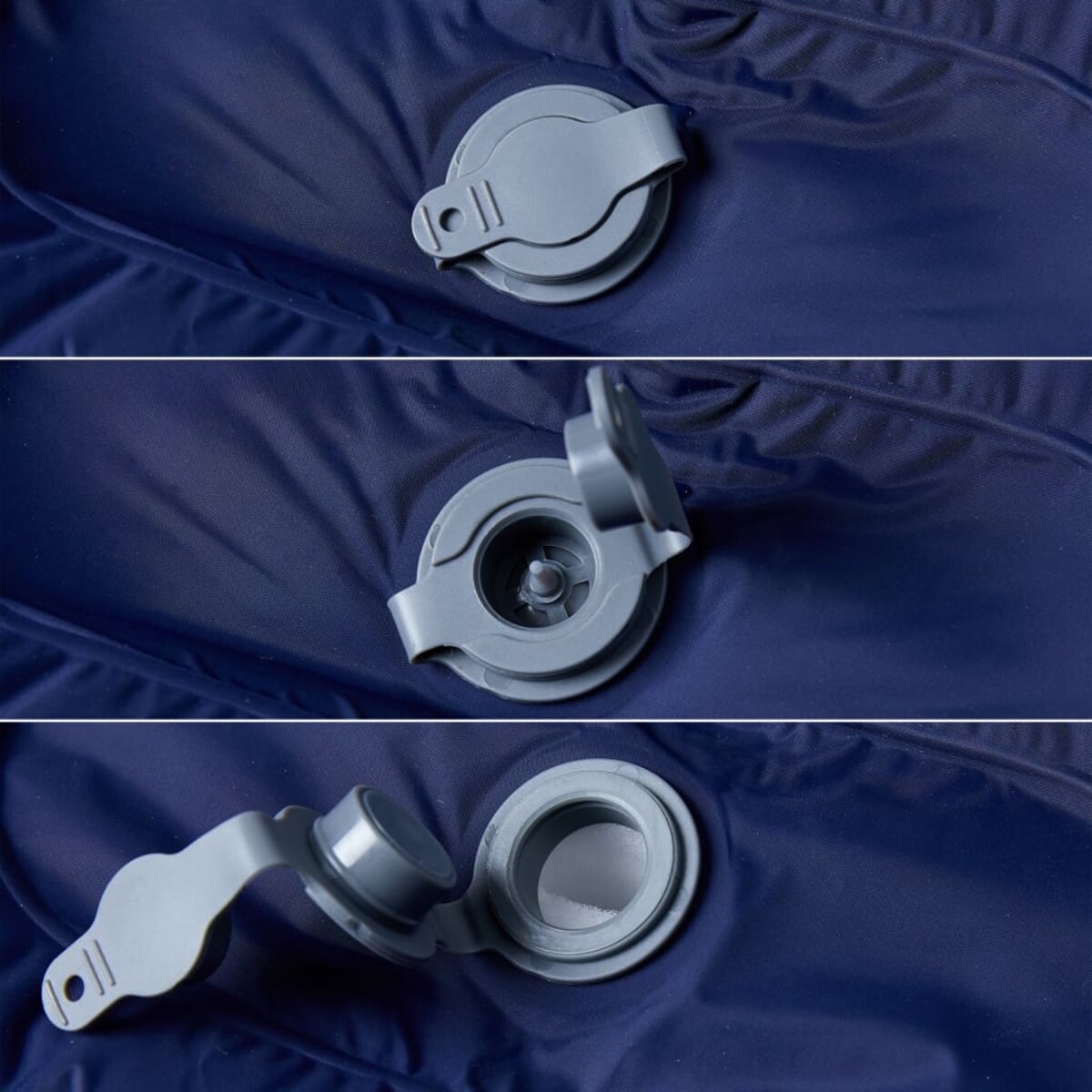 vidaXL Materac samopompujący z poduszką, 1-osobowy, granatowy