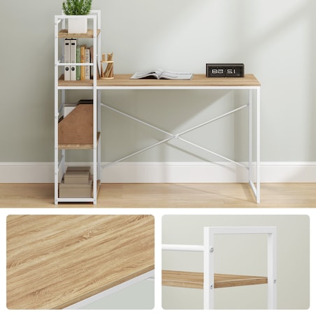 Biurko Komputerowe Max 4.0 Dąb Sonoma, Biały